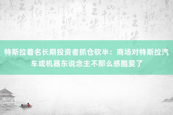 特斯拉着名长期投资者抓仓砍半：商场对特斯拉汽车或机器东说念主不那么感酷爱了