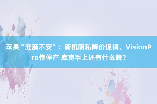 苹果“涟漪不安”：新机阴私降价促销、VisionPro传停产 库克手上还有什么牌？