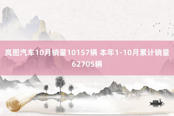 岚图汽车10月销量10157辆 本年1-10月累计销量62705辆