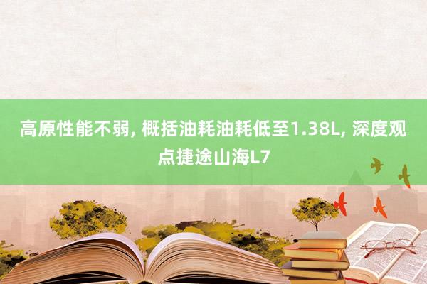 高原性能不弱, 概括油耗油耗低至1.38L, 深度观点捷途山海L7