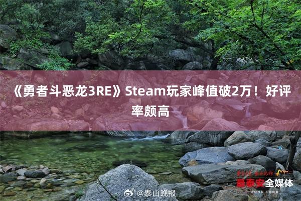 《勇者斗恶龙3RE》Steam玩家峰值破2万！好评率颇高